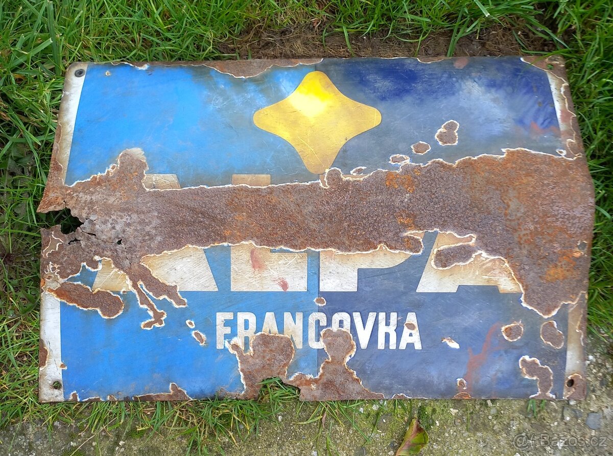Stará smaltovaná cedule