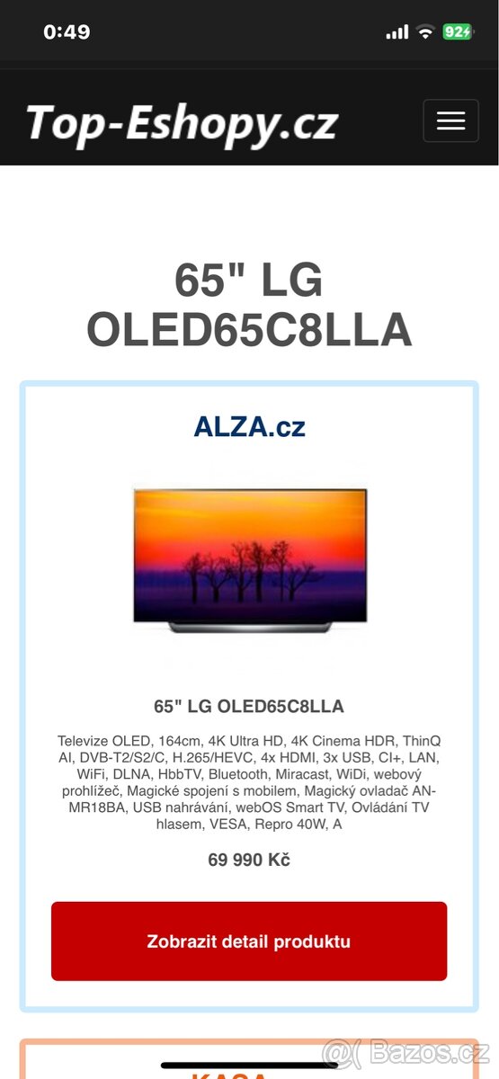 Prodám TV LG oled65c8LLA