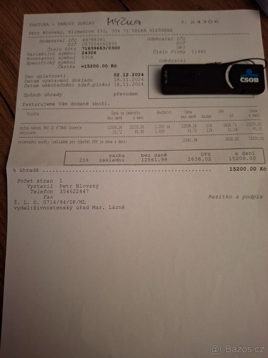 Myčka nádobí Gorenje vestavná v záruce