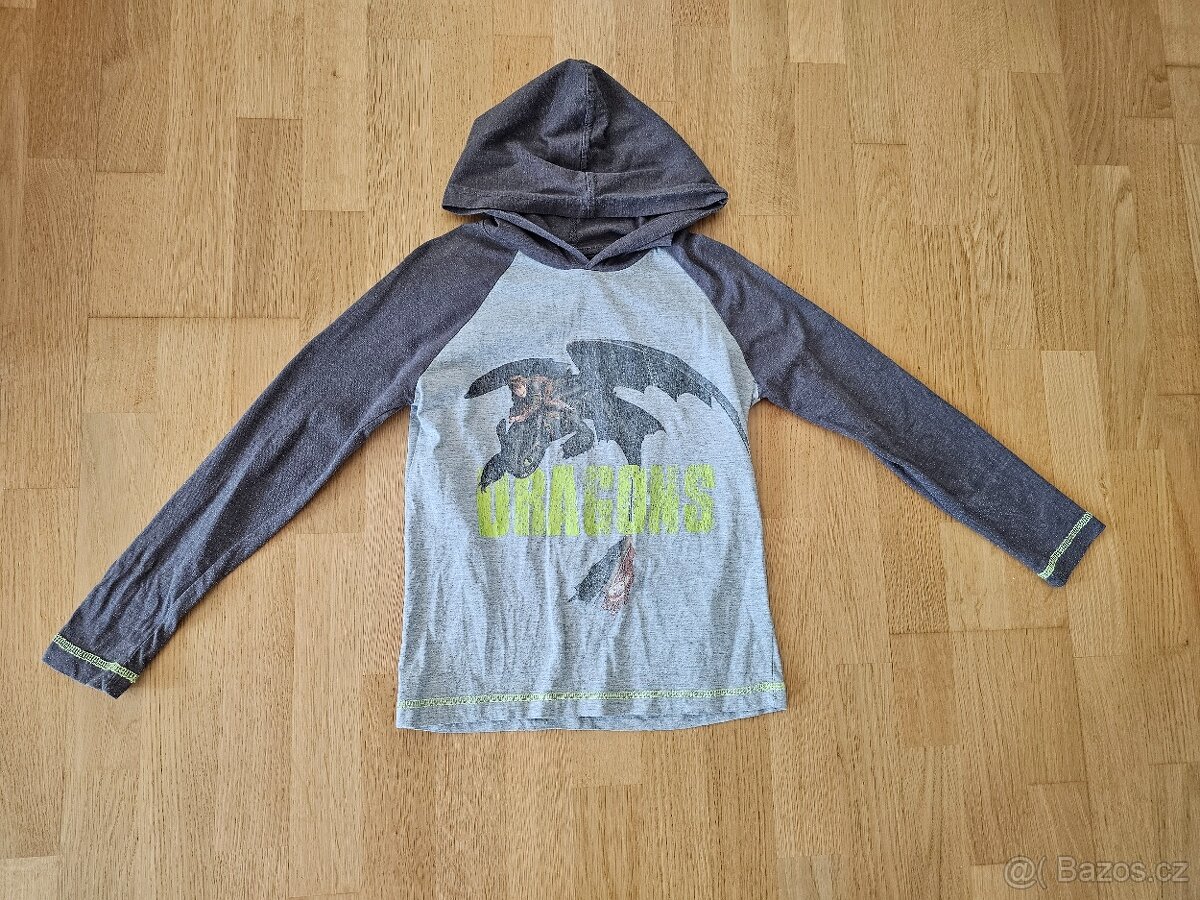 Tričko s dlouhým rukávem Jak vycvičit draka, vel. 134