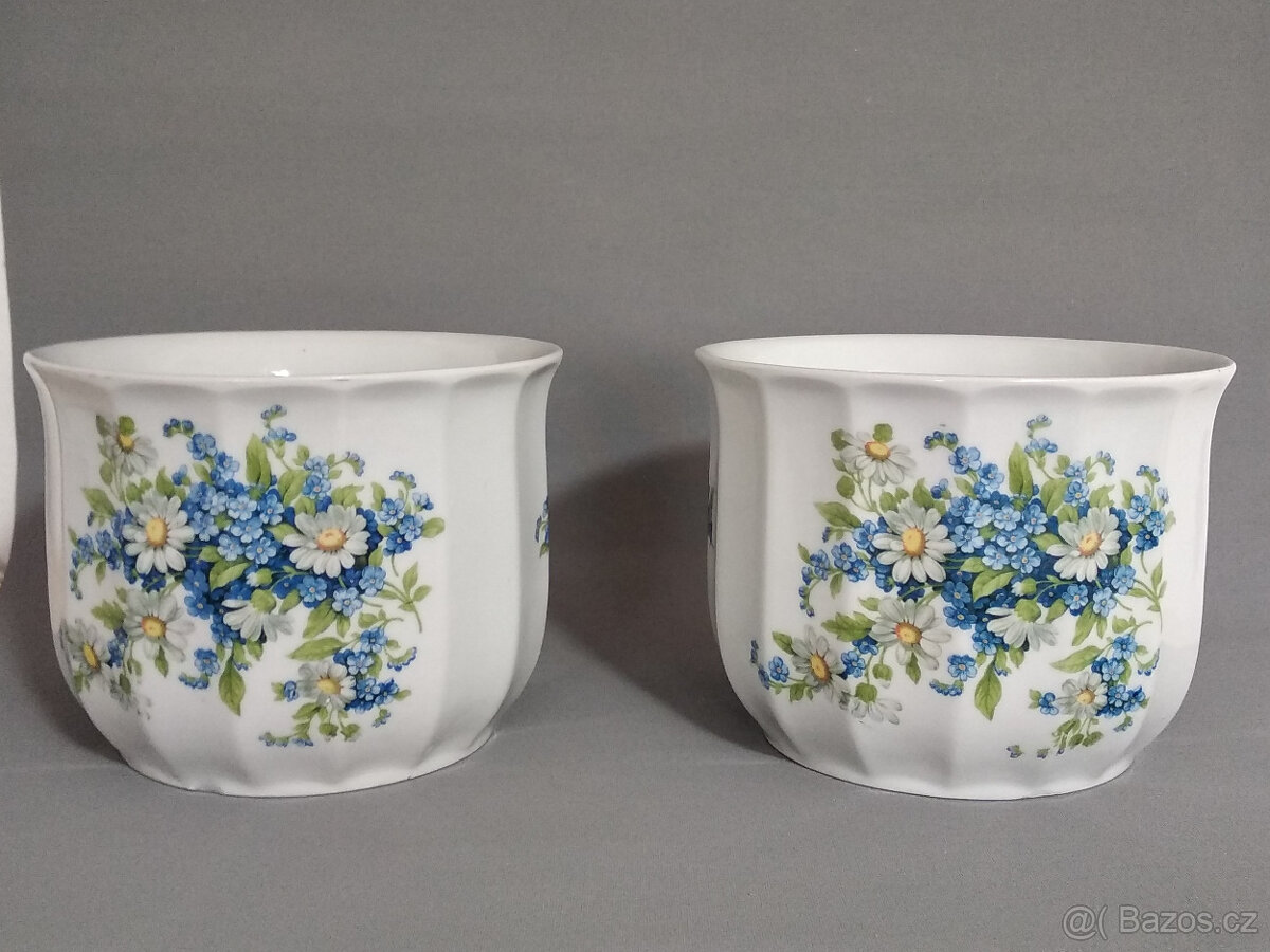 Květináče porcelánové pomněnky Secese