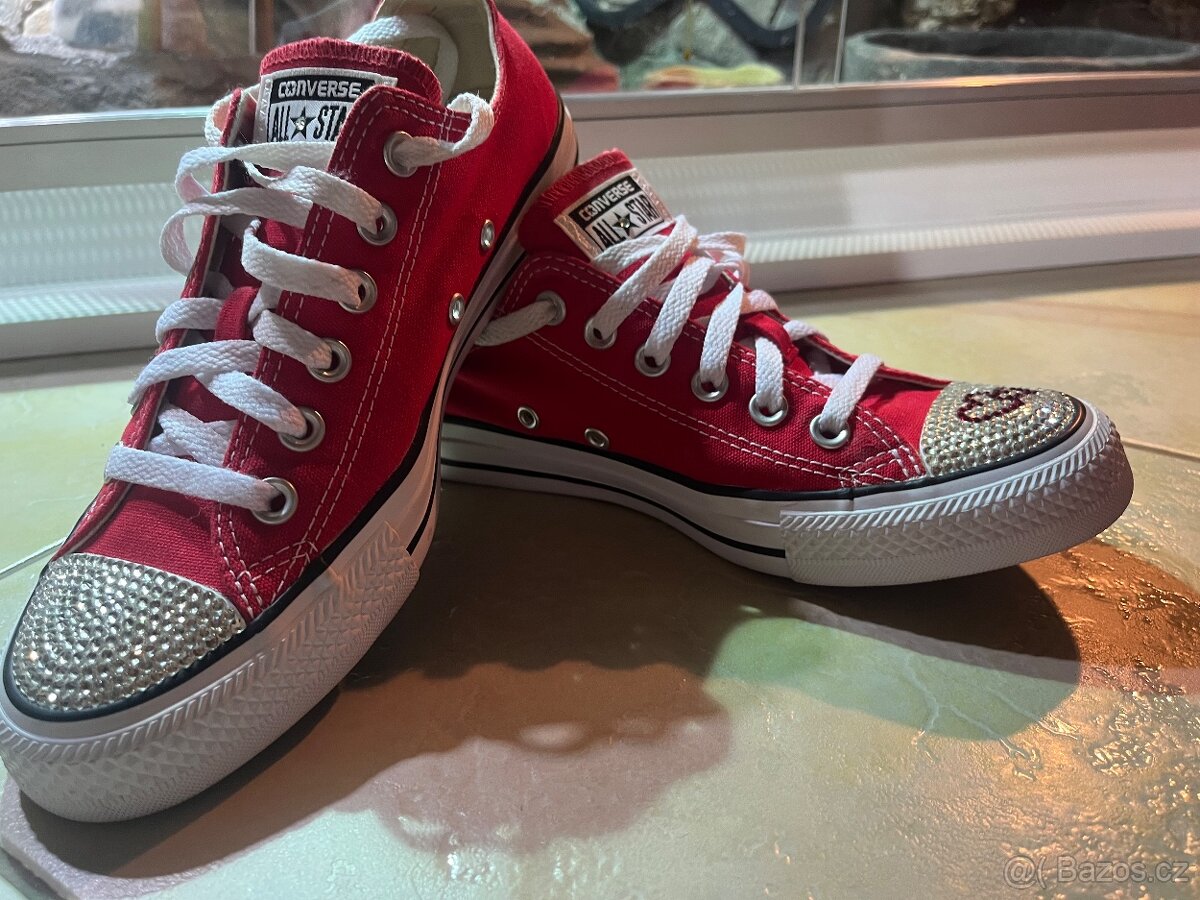 LUXUSNÍ TENISKY CONVERSE SWAROVSKI VEL.38