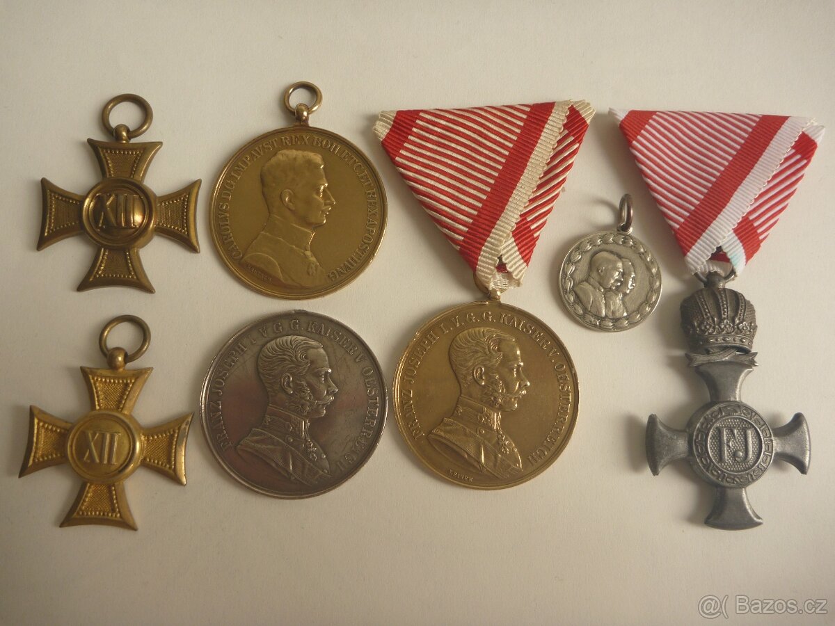 RU konvolut medailí vyznamenání Franz Josef, Karel 1914