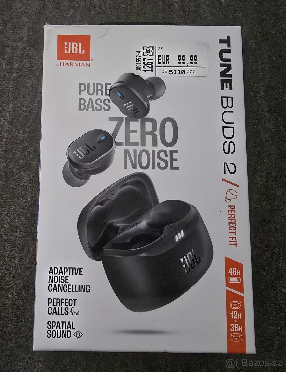 JBL Tune Buds 2 bezdrátová sluchátka černá