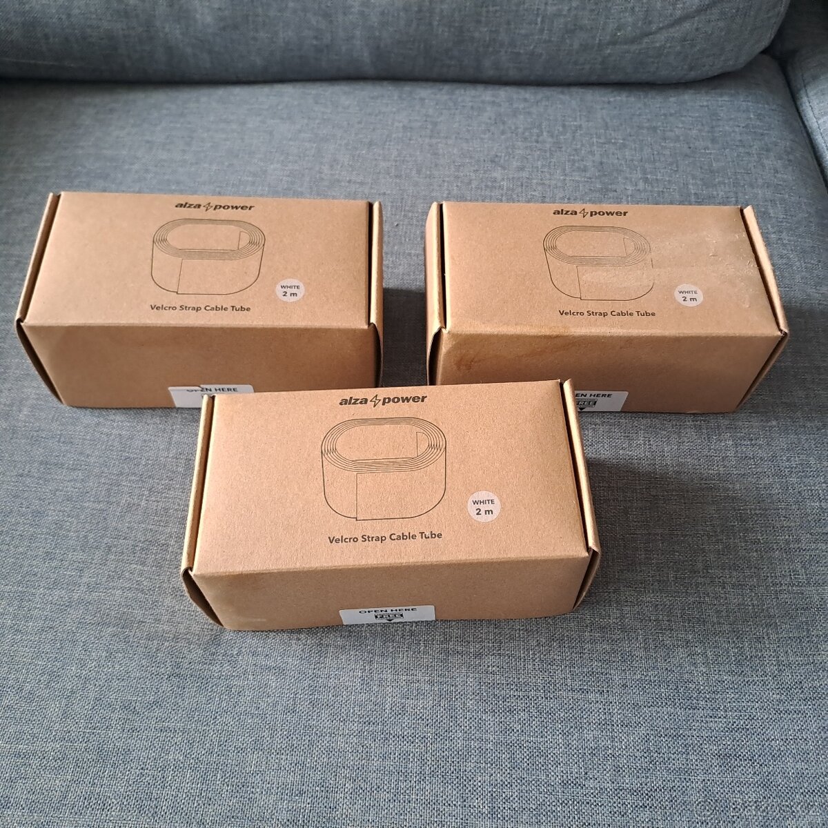 AlzaPower Velcrostrap+ Cable Tube 2m bílá - nová