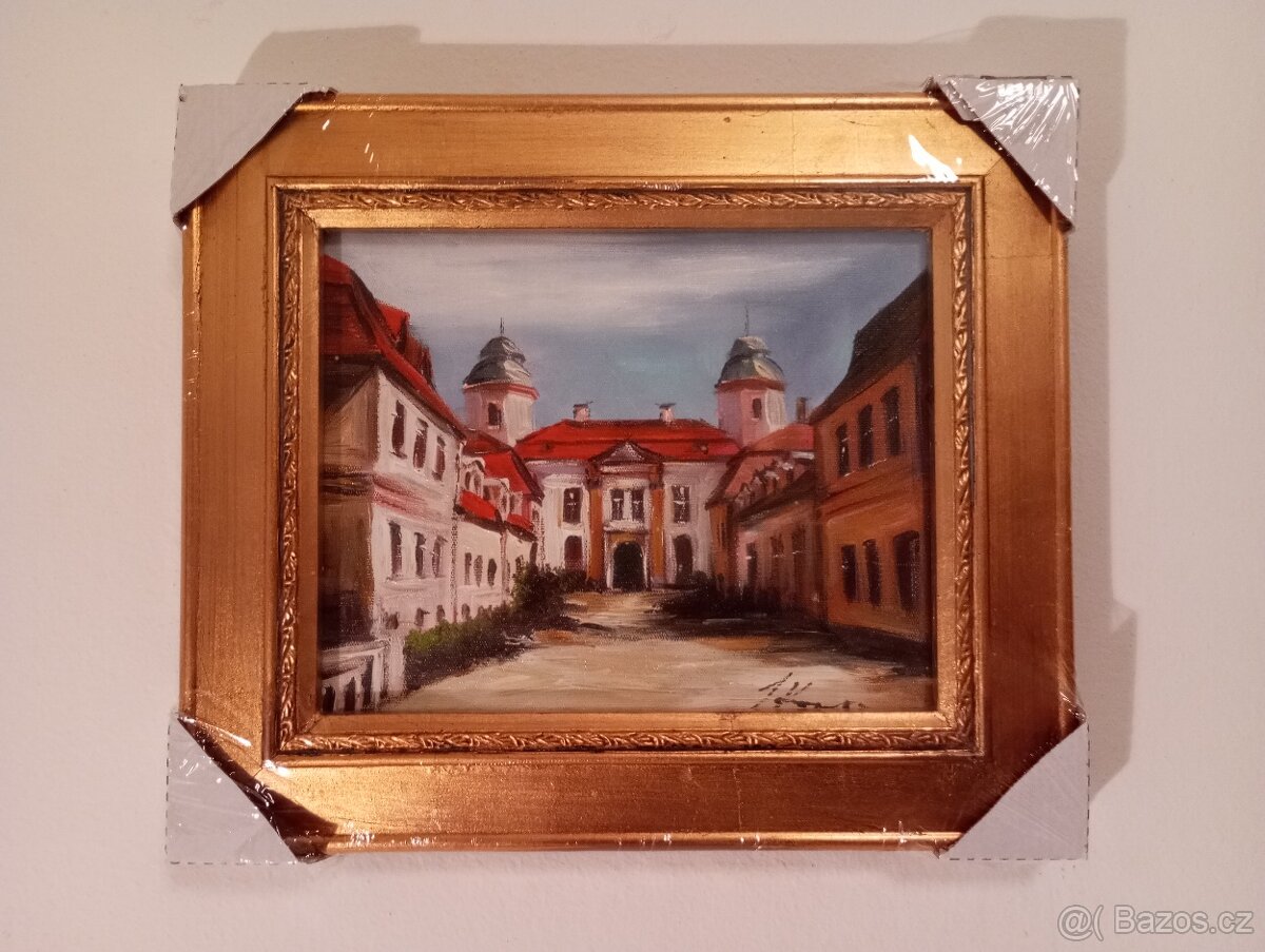 Olejomalba na plátně - zdobený rám 310x260mm - 06
