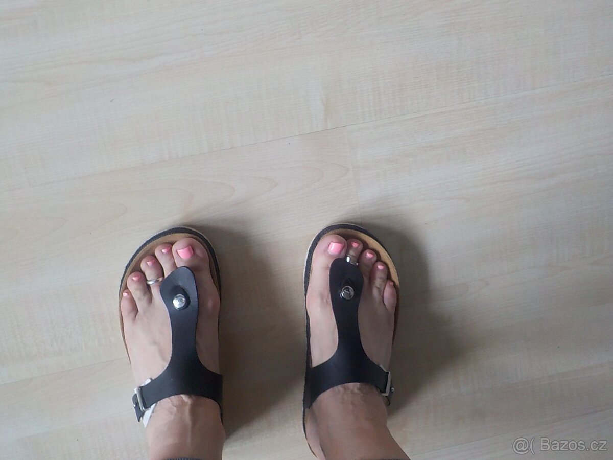 Scholl -bioprint sandale pantofle vel 38 kožene