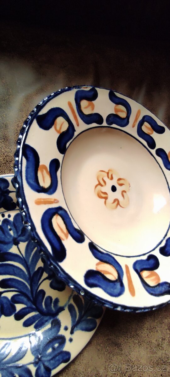 3 keramické talíře retro