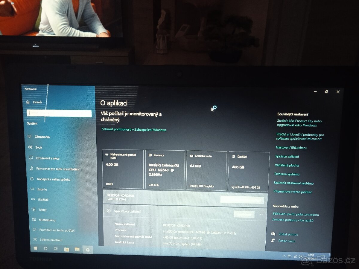 Prodám notebook Toshiba 15'6 při rychlém jednání sleva