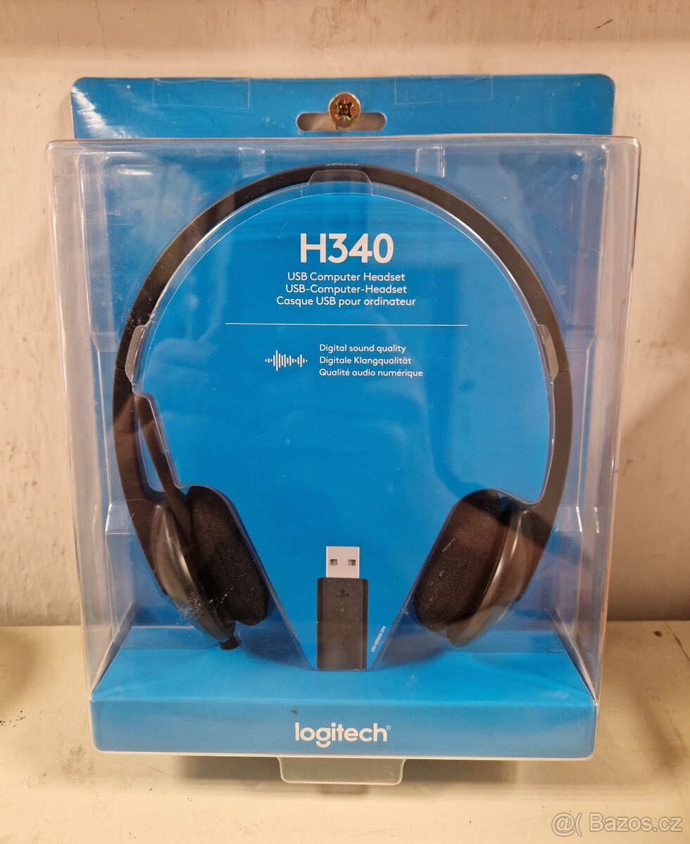Kabelová sluchátka (headset) Logitech H340 s USB