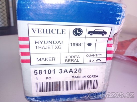 Brzdové destičky HYUNDAI TRAJET XG
