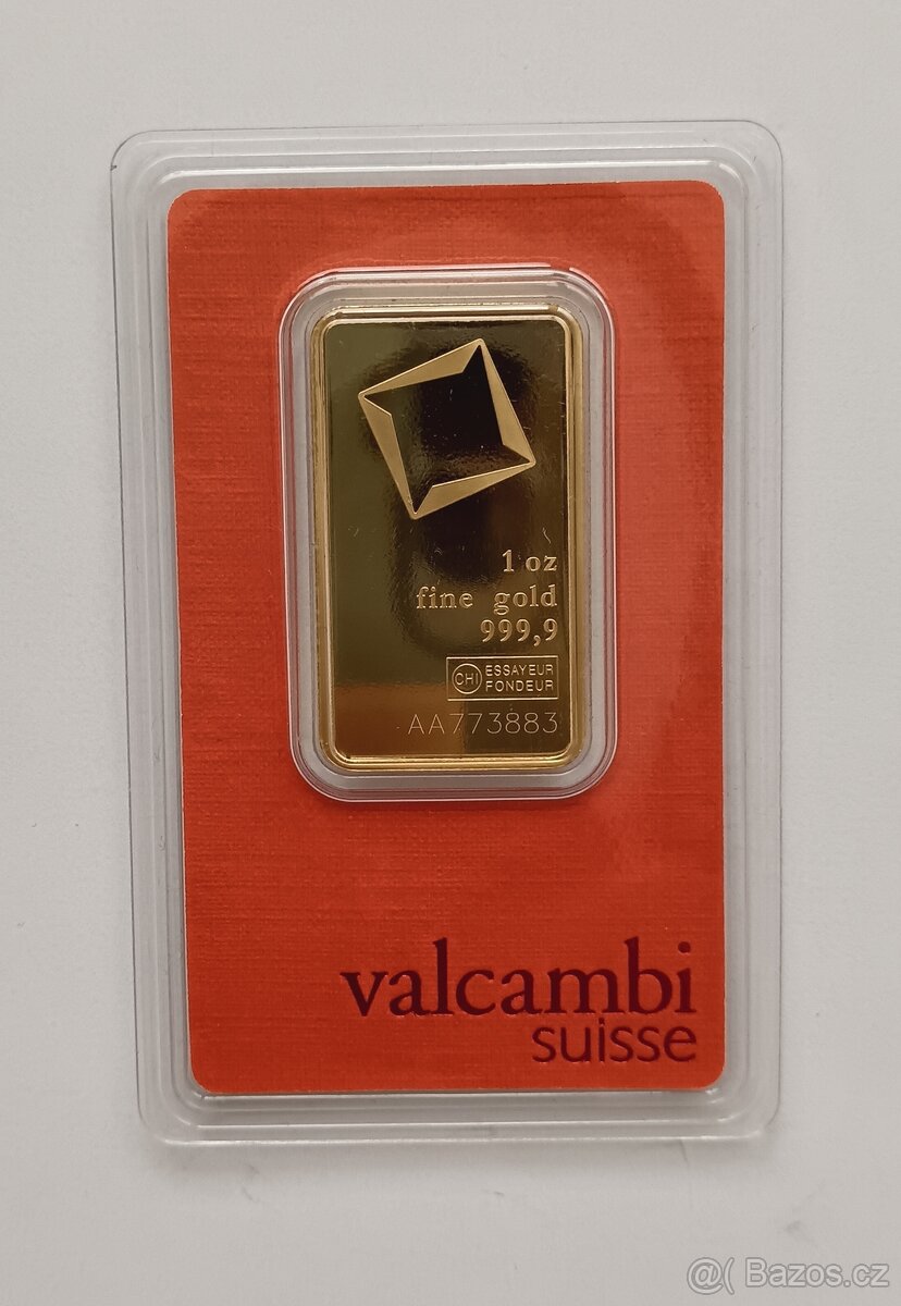 Zlatý Slitek 1oz Valcambi 31,1g čistého zlata