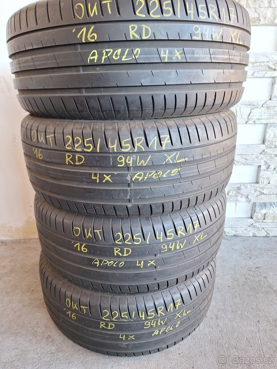 Prodám letní pneu 225/45/17 Apollo