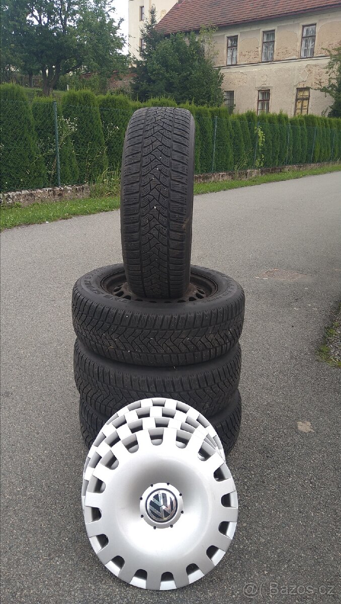 Kola 5x112 R16 zimní+ originální poklice VW