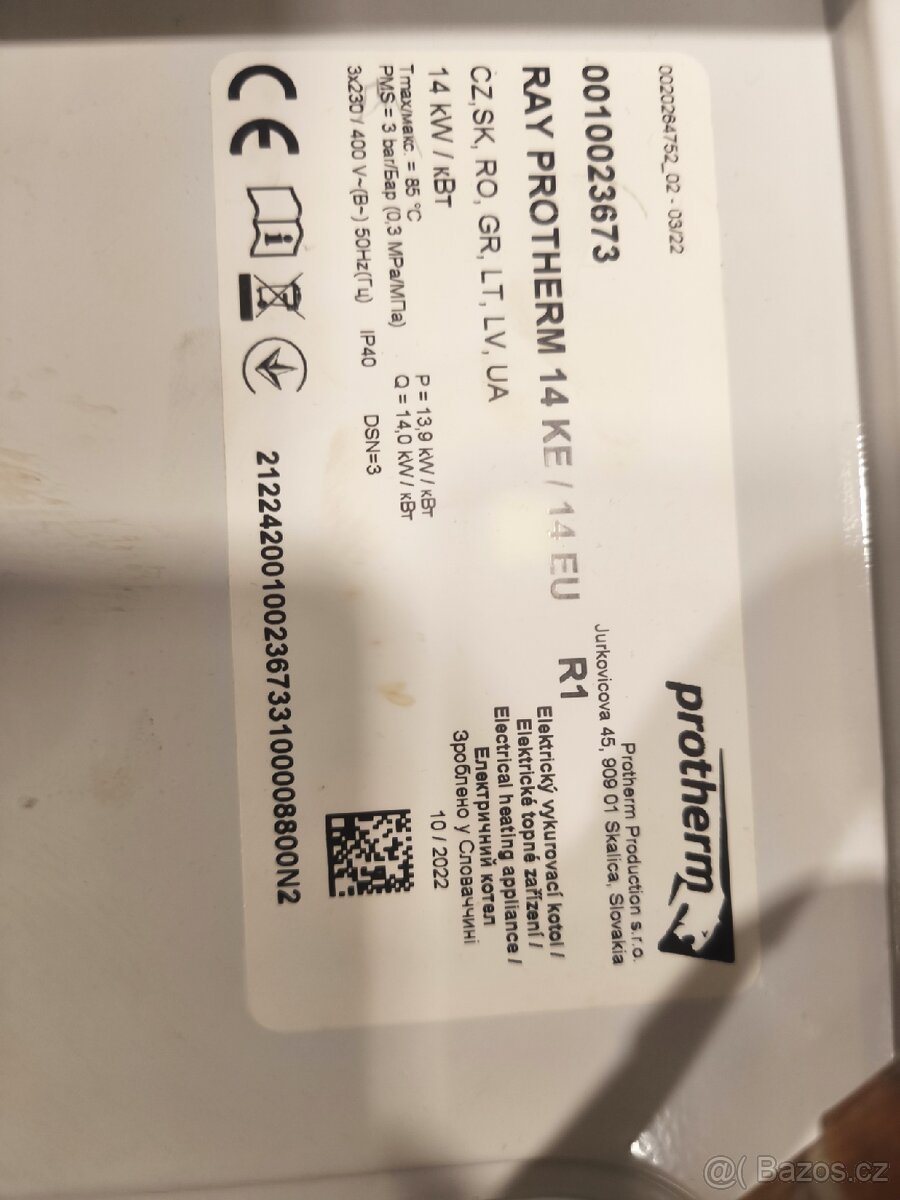 Elektrokotel Protherm Ray 14 kE
