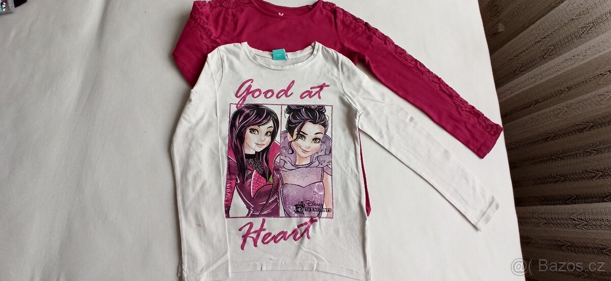 Dvě trička s dl.rukávem, vel. 134