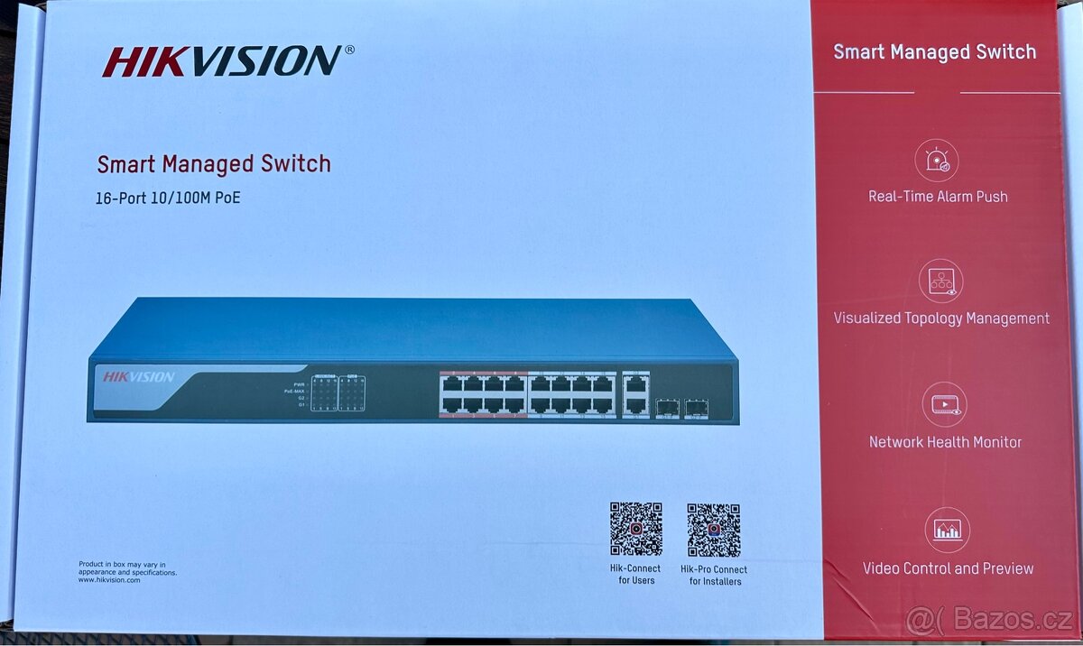 Prodám Hikvision Switch - DS 3E1318P-EI V2 v záruce