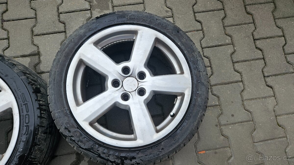 Alu disky 5x112 R17 ET42 s letními pneu Dunlop