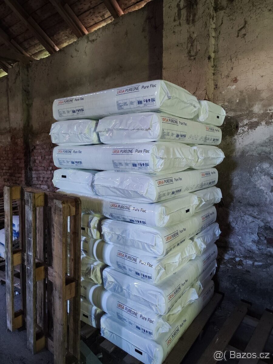 Foukaná izolace Pure Floc - 1140 Kč/m3 + zapůjčení STROJE