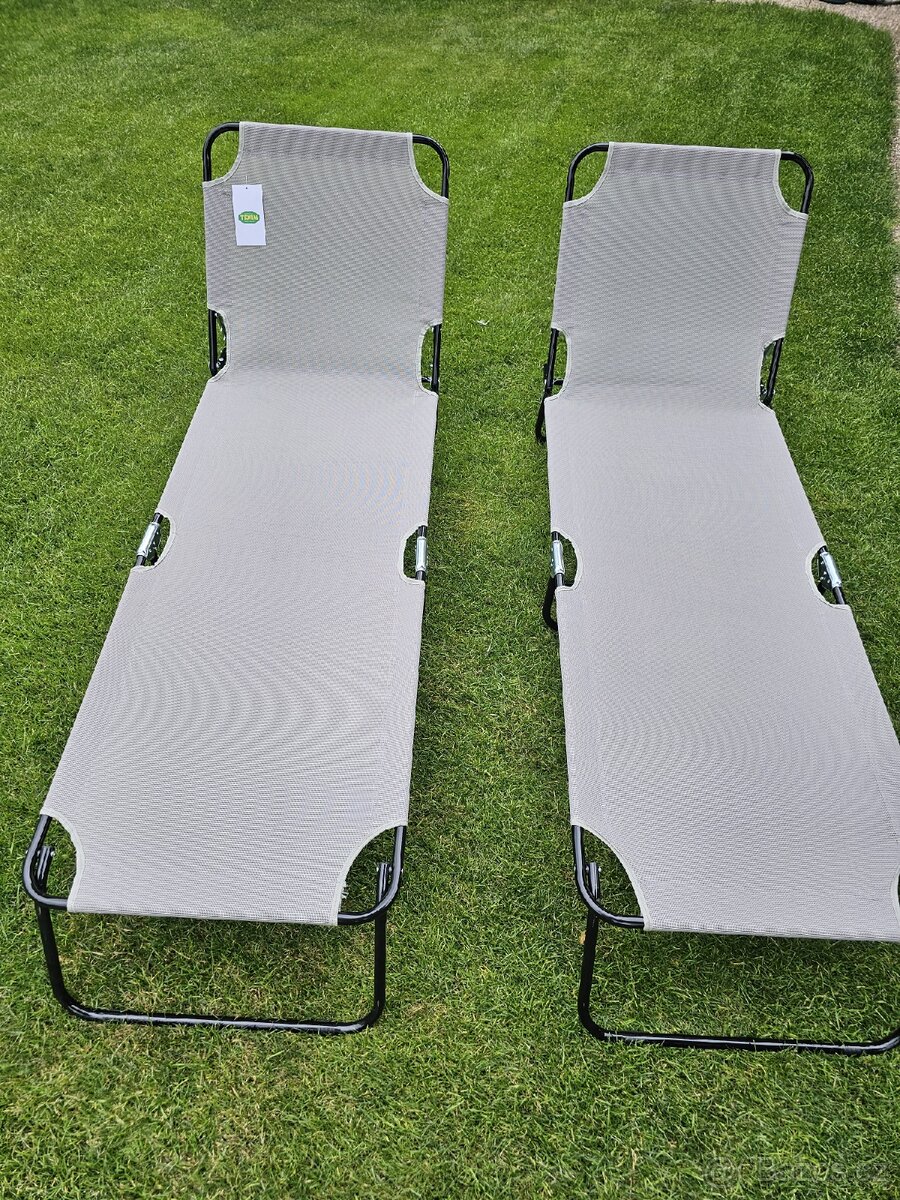 2X NOVÉ ZAHRADNÍ /KEMPINGOVÉ LEHÁTKO PC 1100,-
