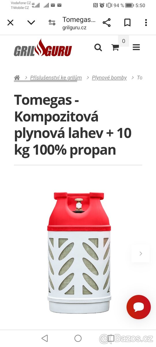 Kompozitová láhev 10 kg