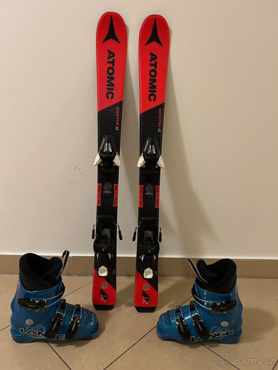 Dětský lyžařský set - lyže Atomic, lyžáky Lange