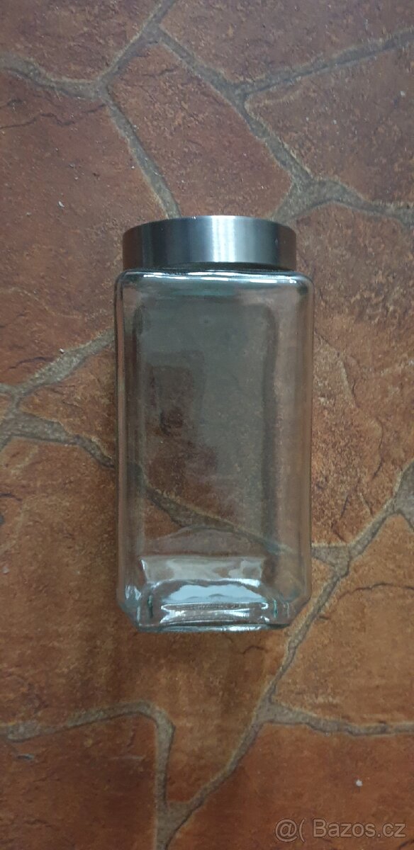 Skleněná dóza 19x9x9 cm