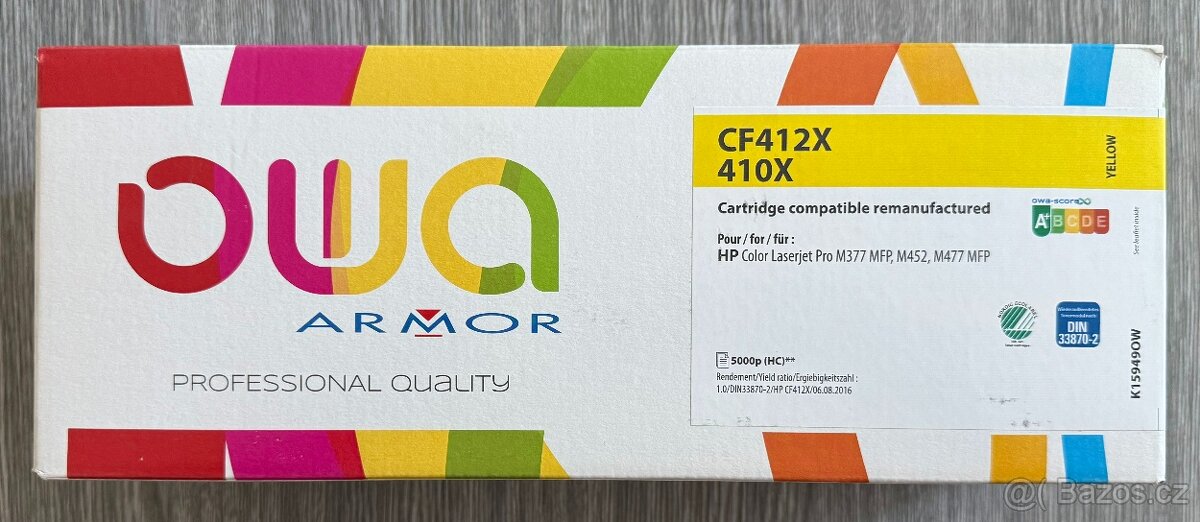 Armor toner HP CF412X - žlutý