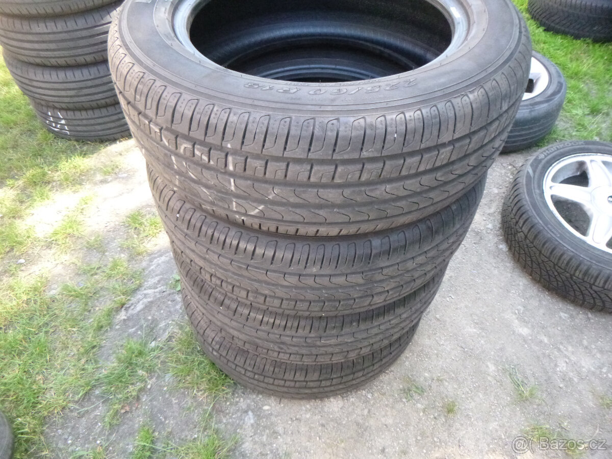 4x letní pneu pirelli 225/60 r18 (7,5-8 mm)