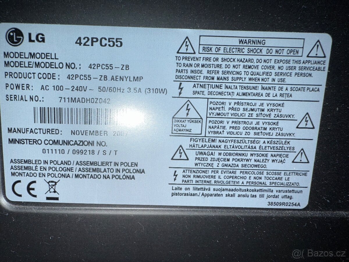 Lg TV plasma 55