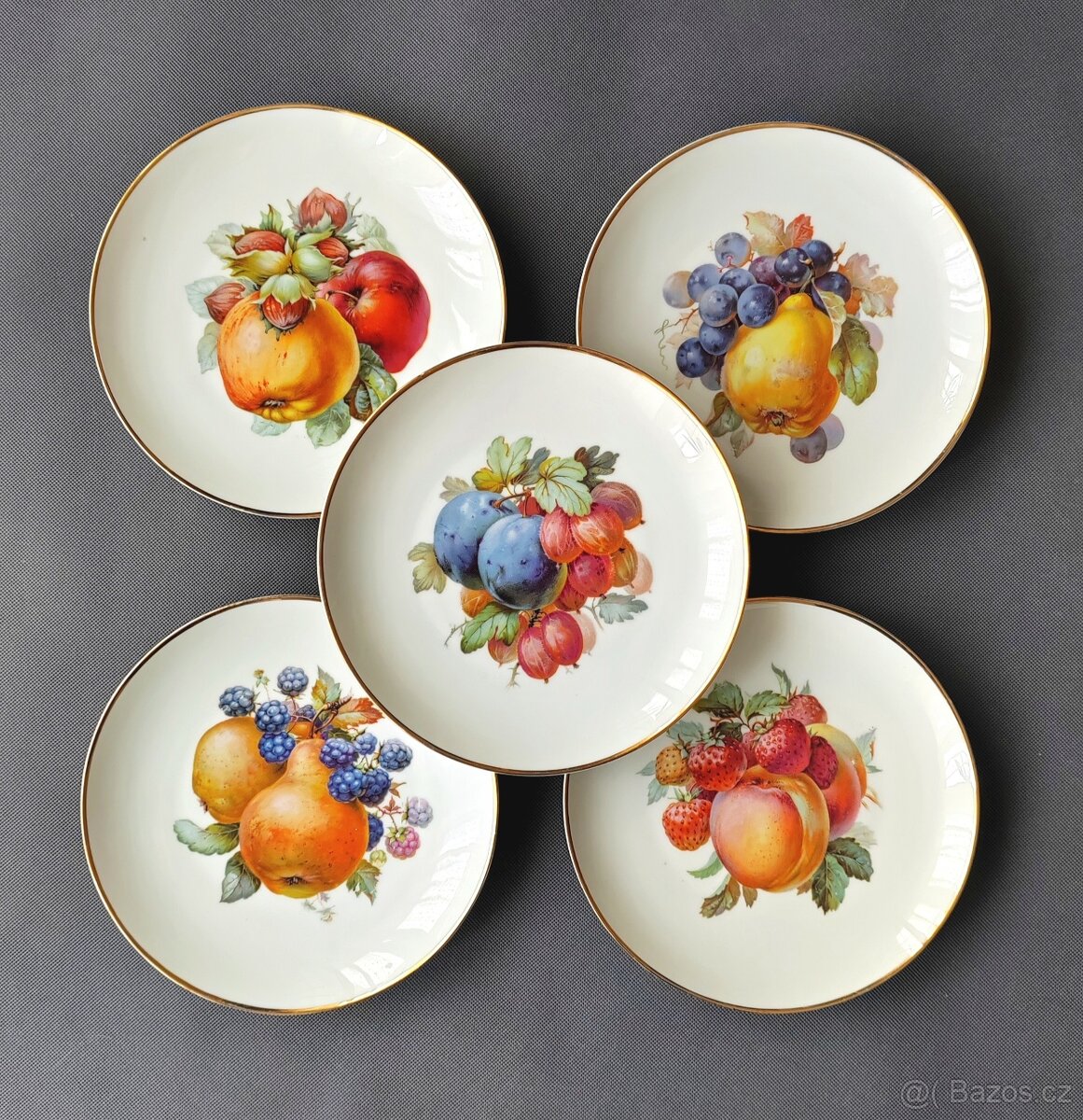 Luxusní sada porcelánových talířů od Krautheim serie "Ovoce
