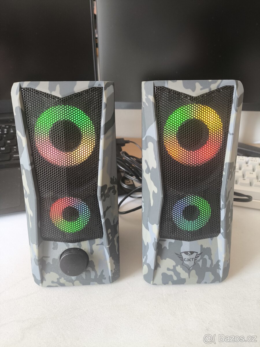 Prodám herní reproduktory Trust GXT s RGB podsvícením