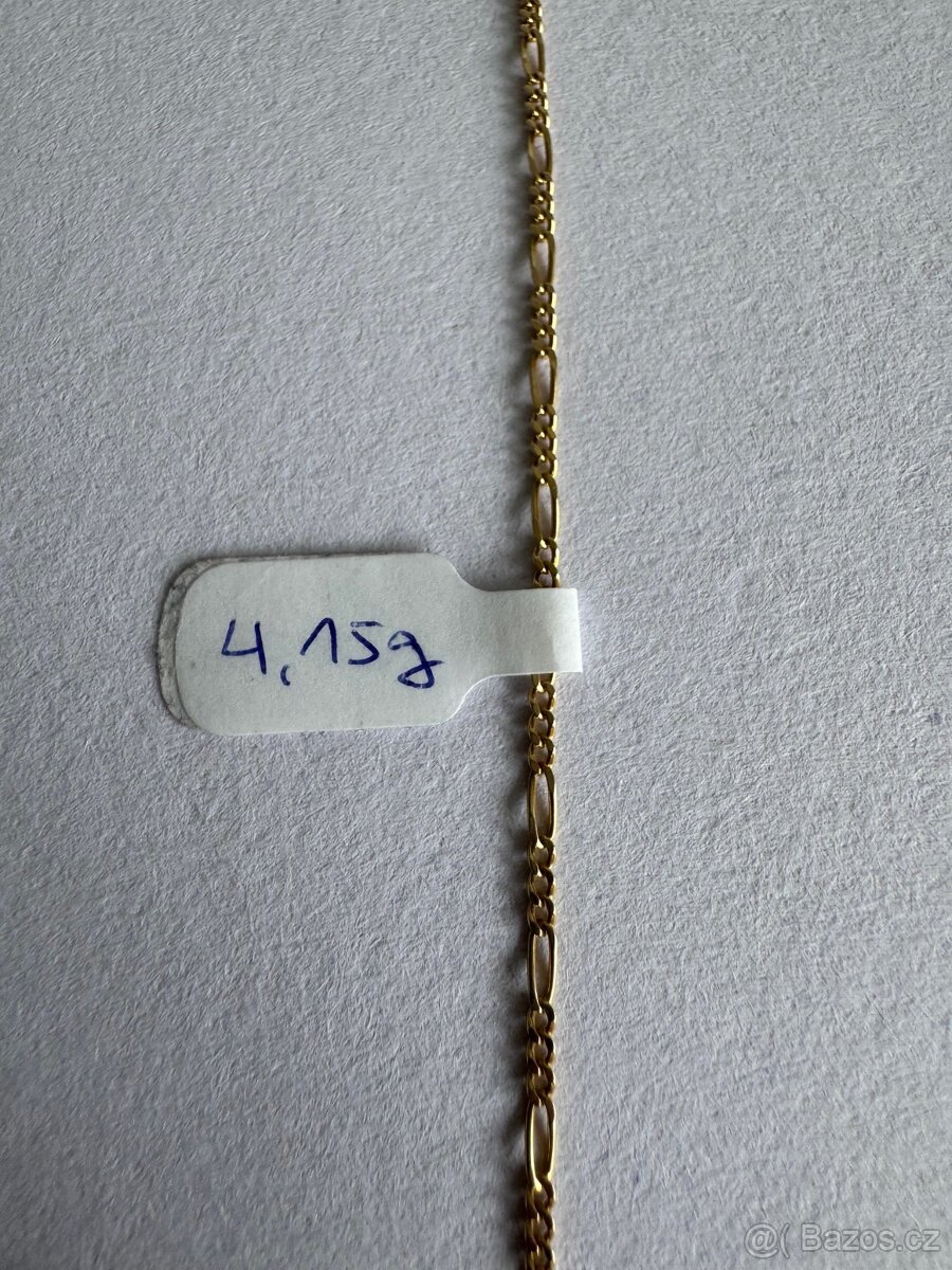Zlatý řetízek 14K, délka 60 cm, 4,15 g