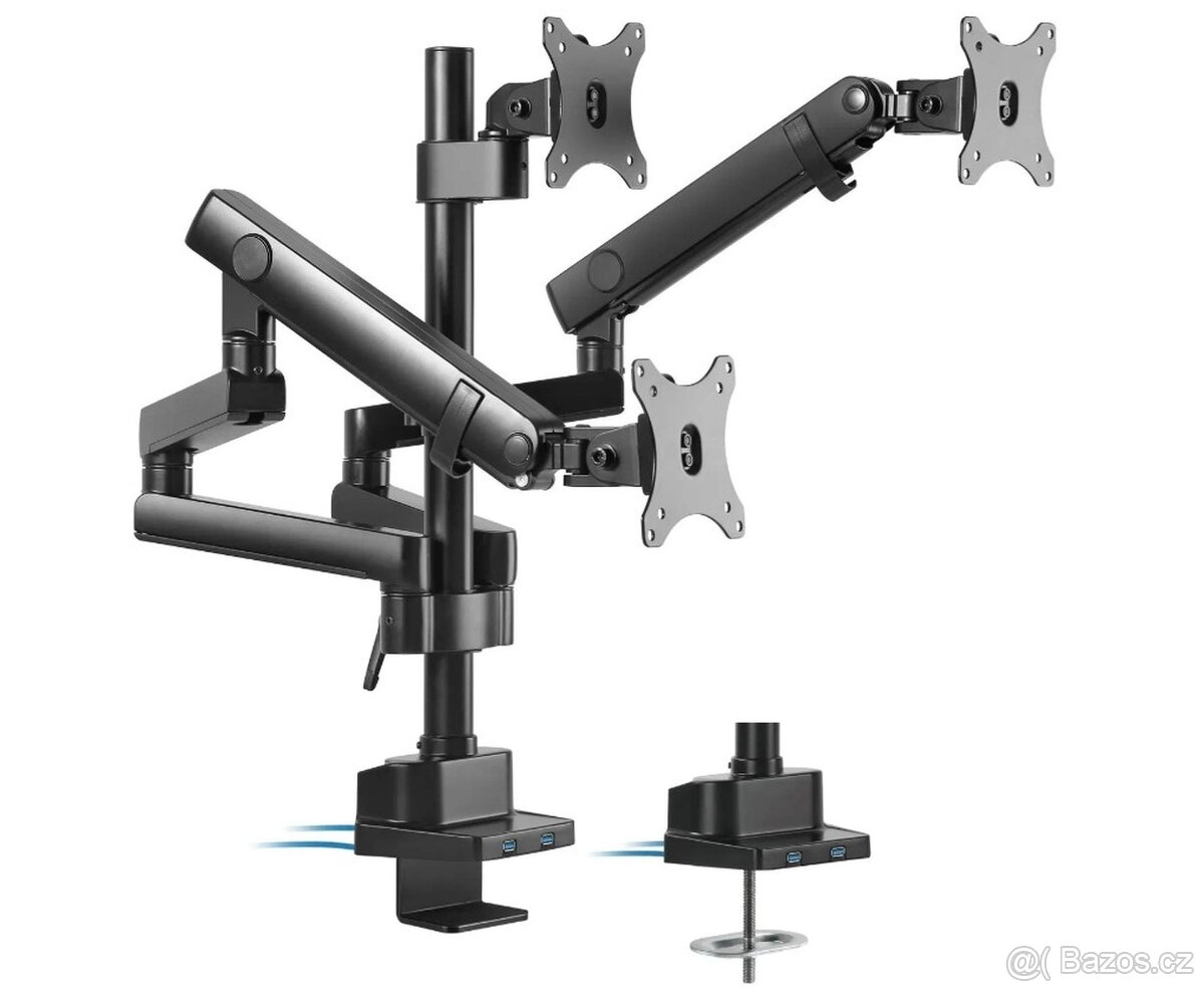 Držák na 3 monitory - AlzaErgo Arm T10B Essential USB