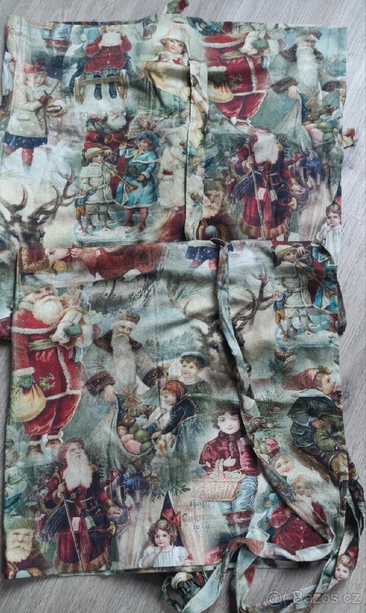 Vintage vánoční přehozy na křeslo 2 kusy