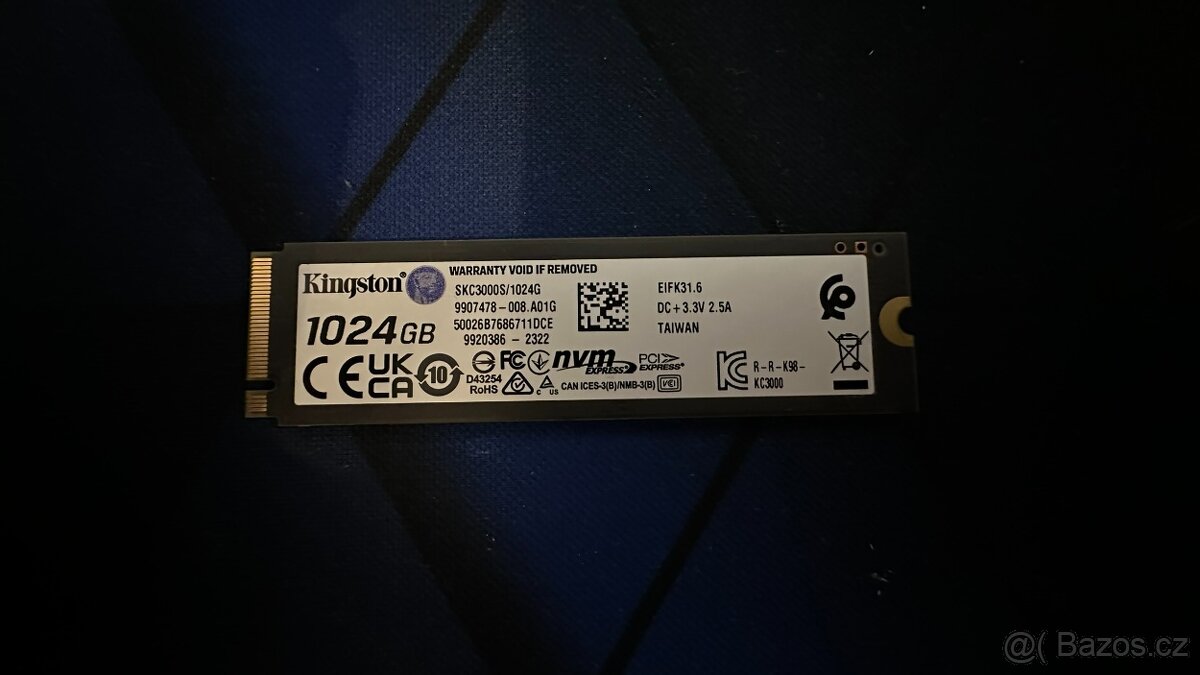 M.2 PCIe 4.0 NVMe SSD Kingston SKC3000S/1024G 1TB