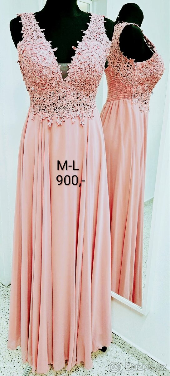 Plesové šaty PUDROVÉ