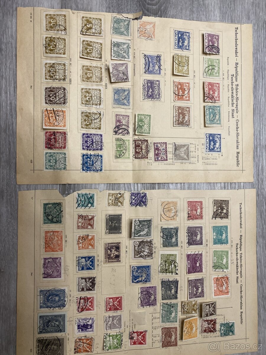 Prodám dva archy s poštovními známkami