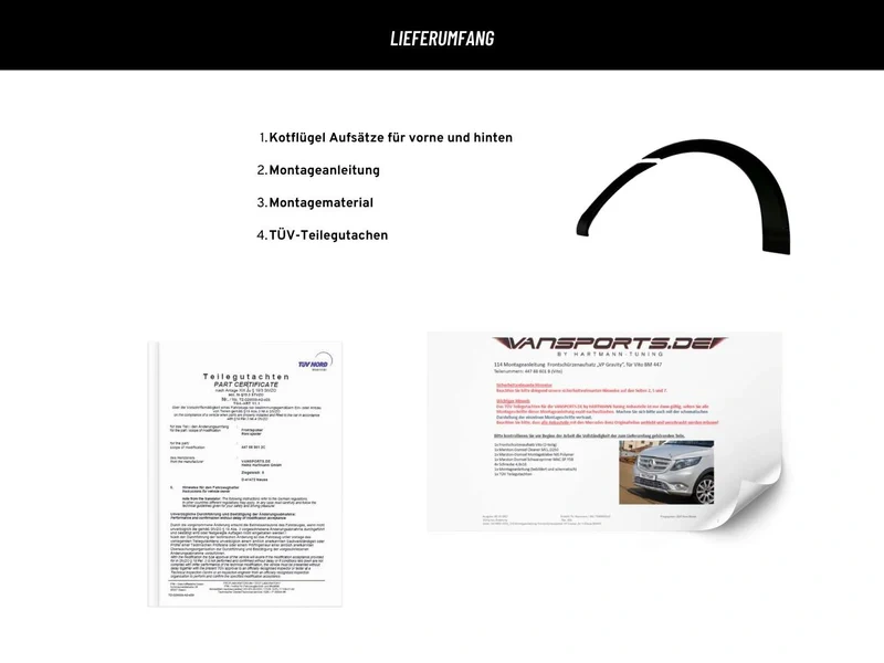 Plastové lemy na MERCEDES V-CLASS W447