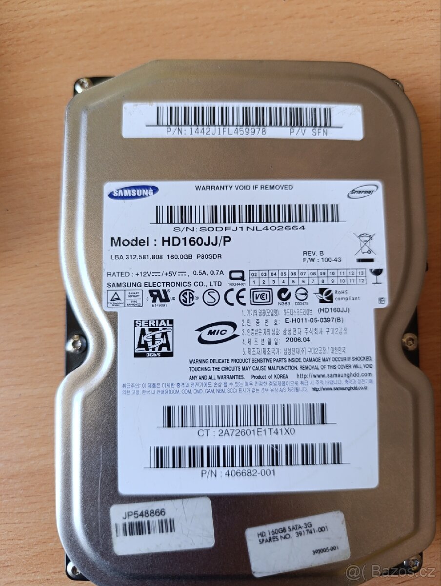 Harddisk model HD160JJ/P,160GB