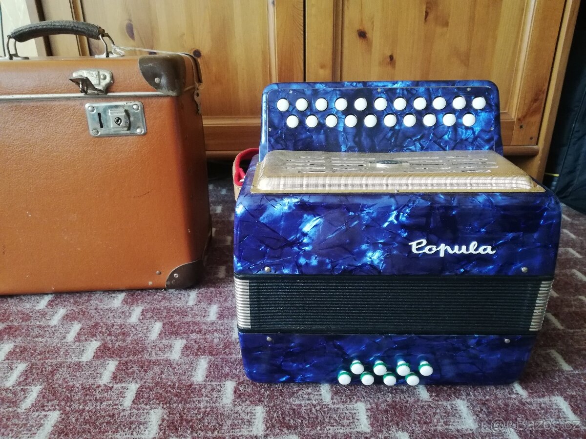 Heligonka - Harmonika - Popular 8 basů + kufr