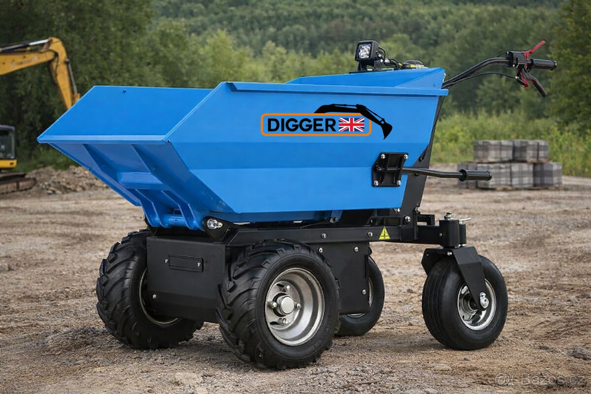 Kolový elektrický dumper prepravnik minidumper D550 MŠ E