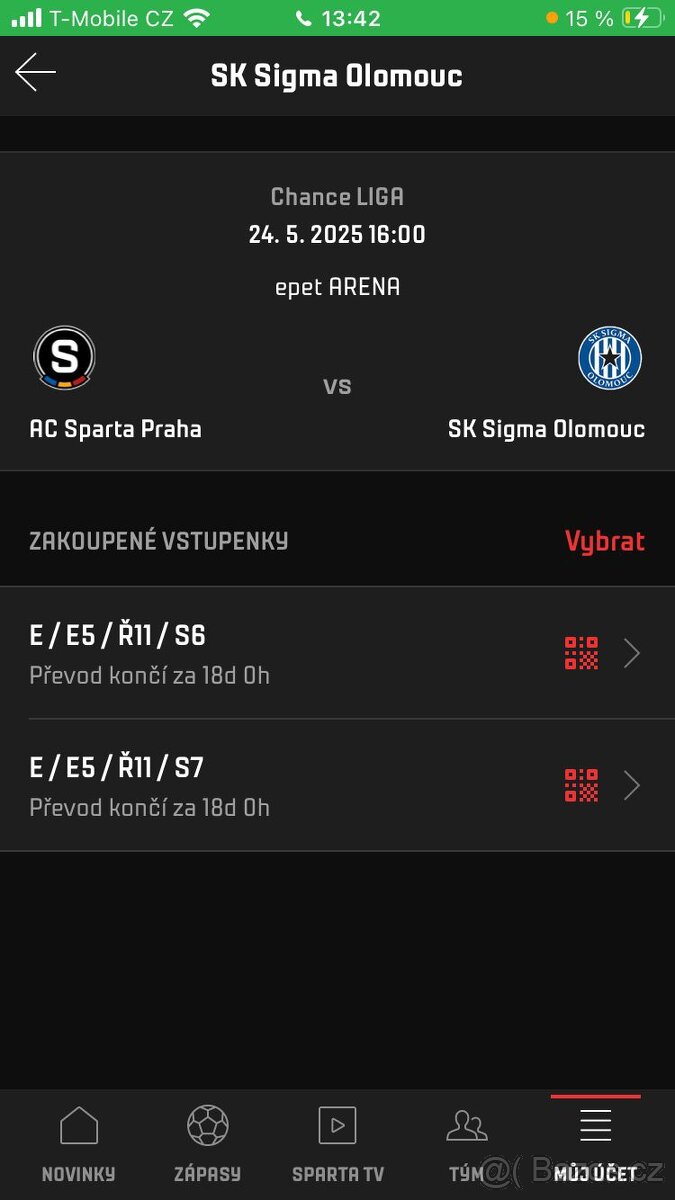 Vstupenky Sparta - Olomouc