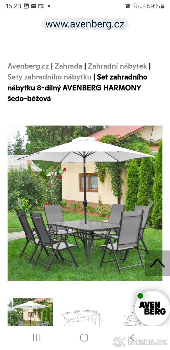 Zahraní stůl+ slunečník