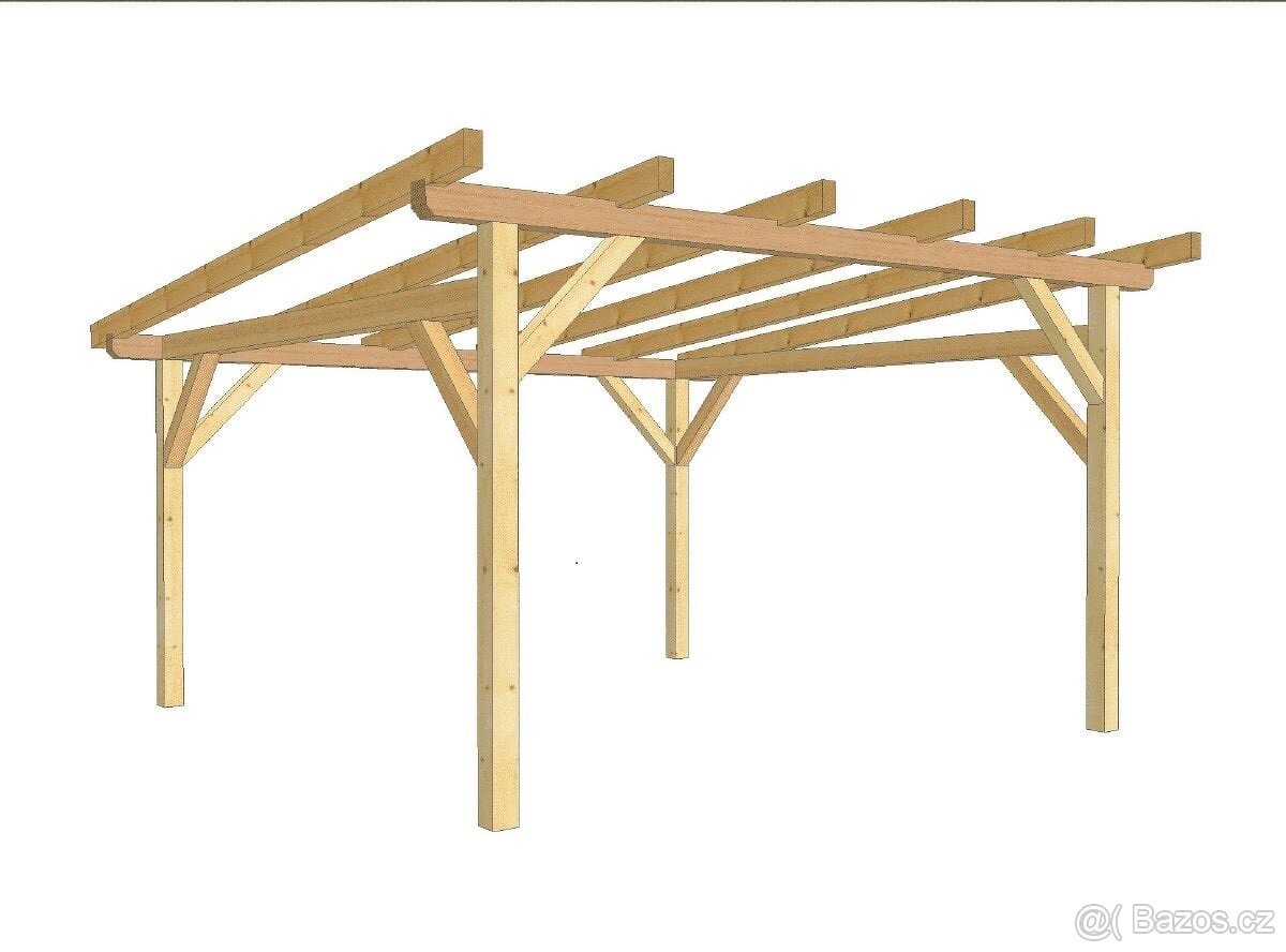 Pergola 4x4m z hranolů 10x10cm