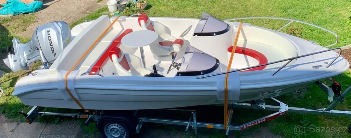 Motorová loď+Honda100Hp+ přívěs