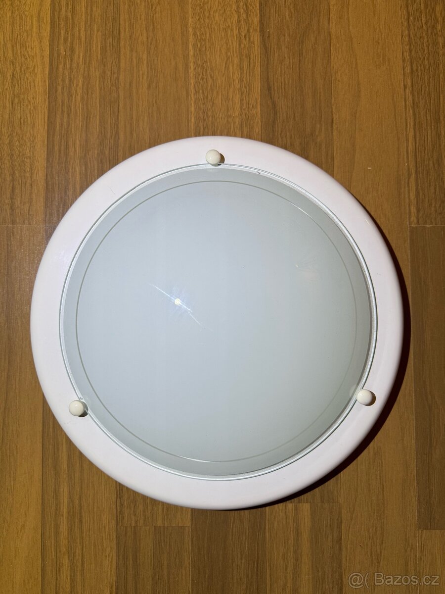 Bílé kulaté kovové nástěnné/stropní světlo 30 cm