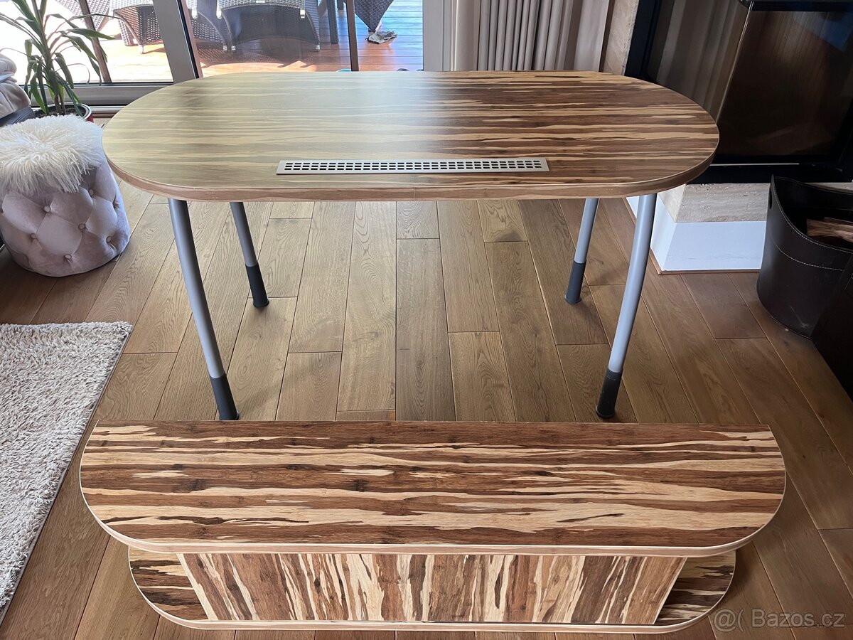 Tv závěsná skříňka + psací stůl + závěsná skříňka