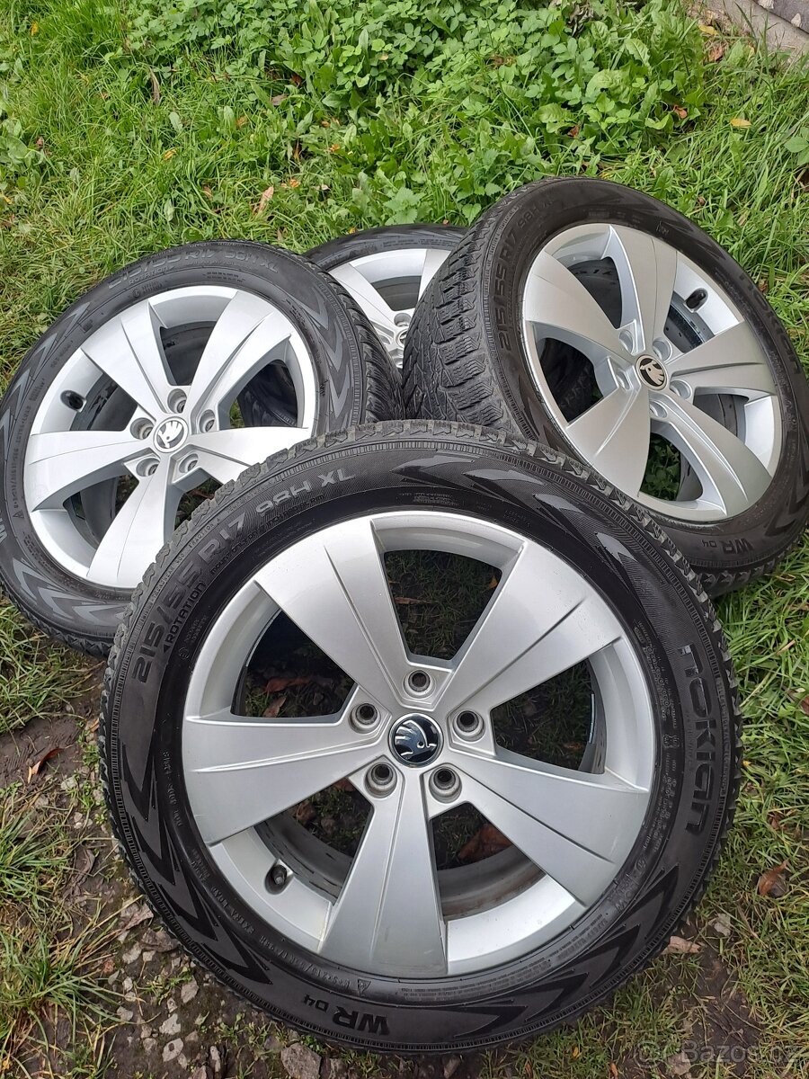 Alu kola 5x112 originál Škoda Superb III 215/55 R17