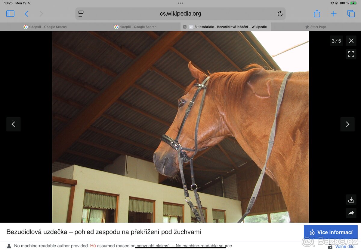 Uzdečka na jízdu bez udidla